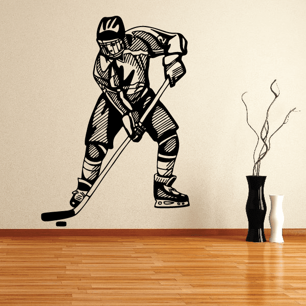 Image of Hockey Player Wall Decal - Vinyl Decal - Car Decal - CDS006