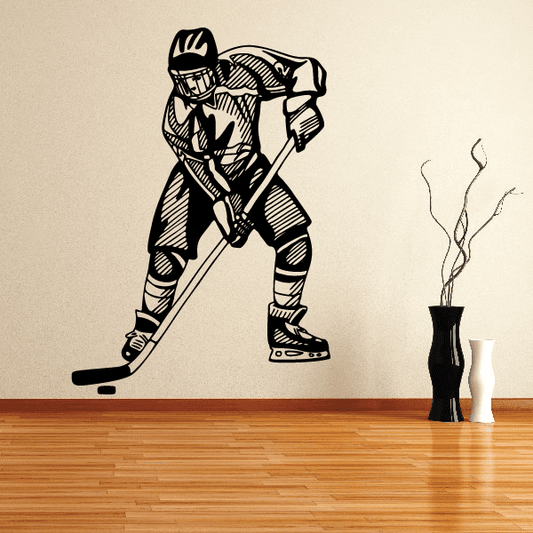 Image of Hockey Player Wall Decal - Vinyl Decal - Car Decal - CDS006