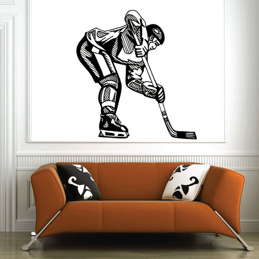 Image of Hockey Player Wall Decal - Vinyl Decal - Car Decal - CDS012