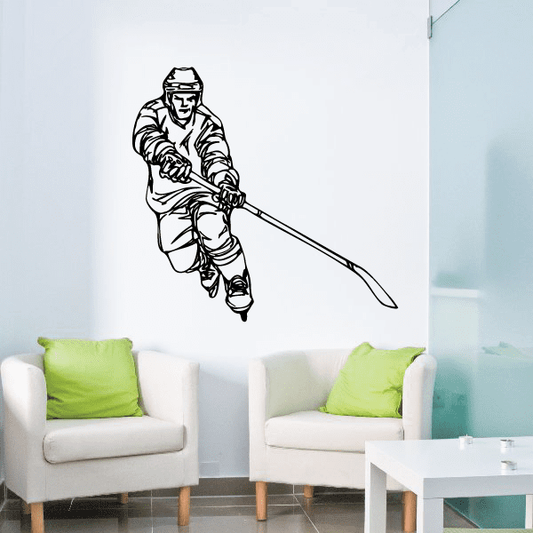 Image of Hockey Player Wall Decal - Vinyl Decal - Car Decal - CDS065