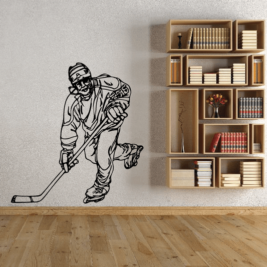 Image of Hockey Player Wall Decal - Vinyl Decal - Car Decal - CDS074