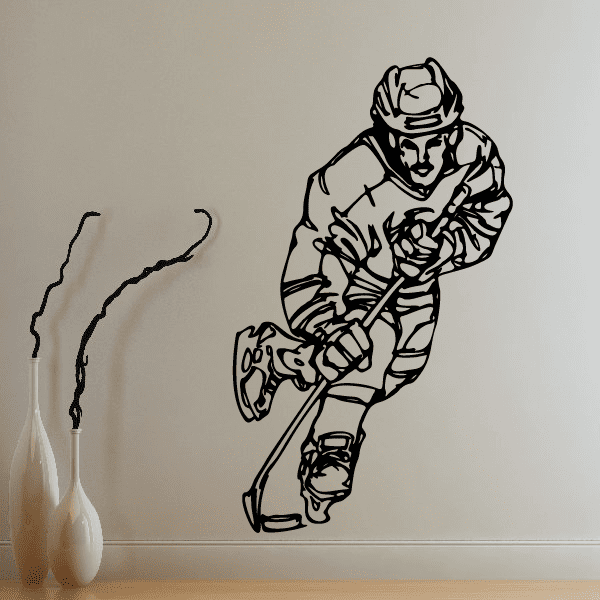 Image of Hockey Player Wall Decal - Vinyl Decal - Car Decal - CDS075