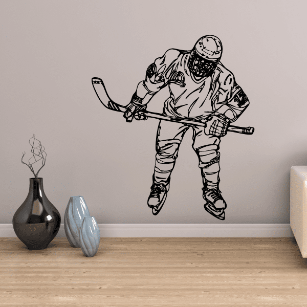 Image of Hockey Player Wall Decal - Vinyl Decal - Car Decal - CDS076