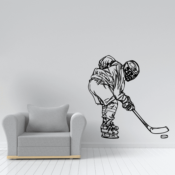 Image of Hockey Player Wall Decal - Vinyl Decal - Car Decal - CDS077