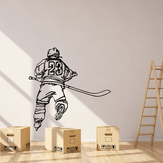 Image of Hockey Player Wall Decal - Vinyl Decal - Car Decal - CDS079