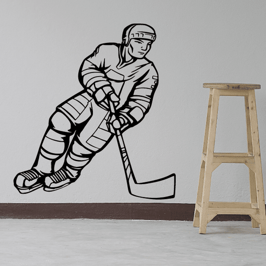 Image of Hockey Player Wall Decal - Vinyl Decal - Car Decal - CDS118