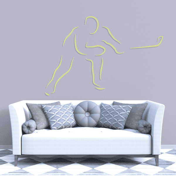 Image of Hockey Player Wall Decal - Vinyl Sticker - Car Sticker - Die Cut Sticker - CDSCOLOR013