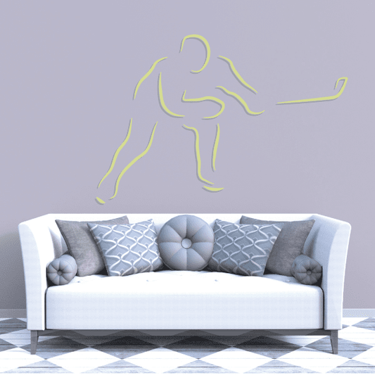 Image of Hockey Player Wall Decal - Vinyl Sticker - Car Sticker - Die Cut Sticker - CDSCOLOR013
