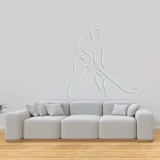 Image of Hockey Player Wall Decal - Vinyl Sticker - Car Sticker - Die Cut Sticker - CDSCOLOR023
