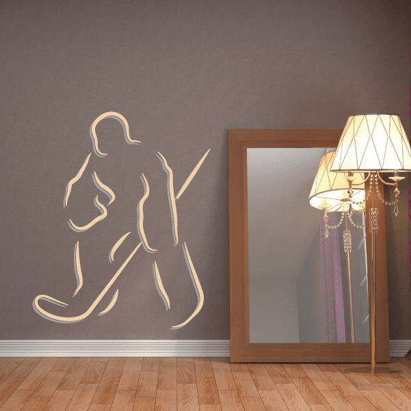 Image of Hockey Player Wall Decal - Vinyl Sticker - Car Sticker - Die Cut Sticker - CDSCOLOR040