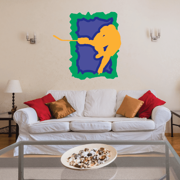 Image of Hockey Player Wall Decal - Vinyl Sticker - Car Sticker - Die Cut Sticker - CDSCOLOR045