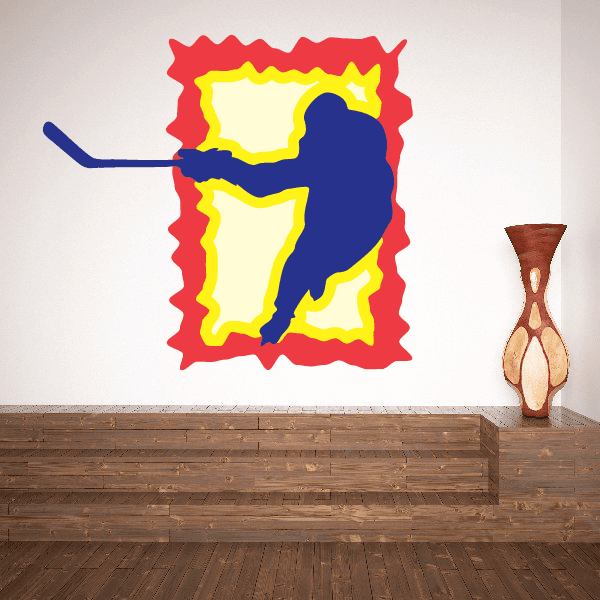 Image of Hockey Player Wall Decal - Vinyl Sticker - Car Sticker - Die Cut Sticker - CDSCOLOR047