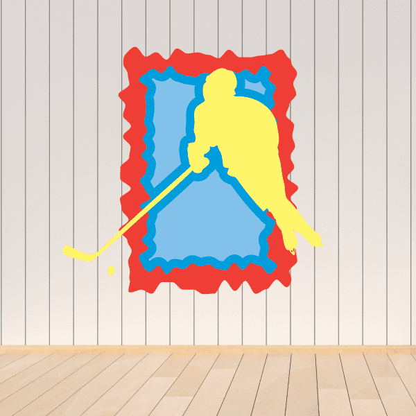 Image of Hockey Player Wall Decal - Vinyl Sticker - Car Sticker - Die Cut Sticker - CDSCOLOR051