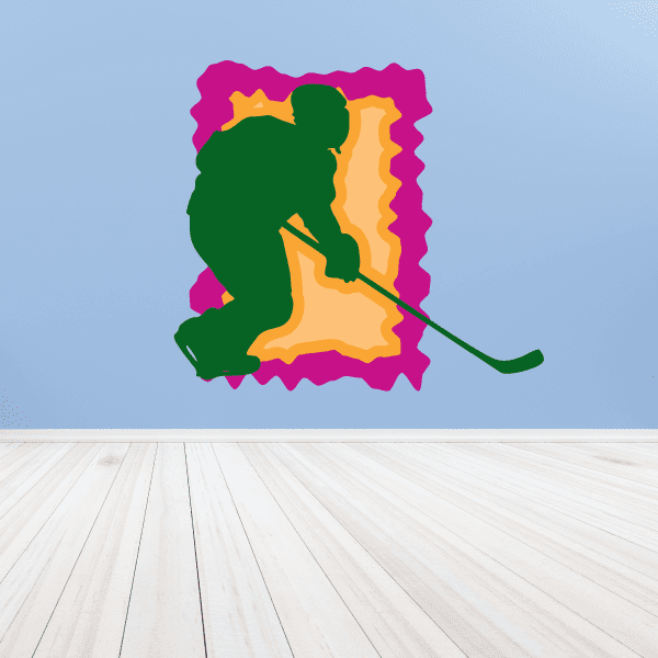 Image of Hockey Player Wall Decal - Vinyl Sticker - Car Sticker - Die Cut Sticker - CDSCOLOR054