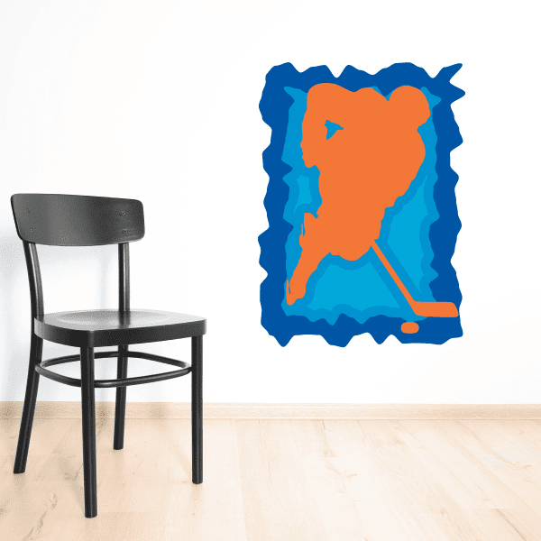 Image of Hockey Player Wall Decal - Vinyl Sticker - Car Sticker - Die Cut Sticker - CDSCOLOR055