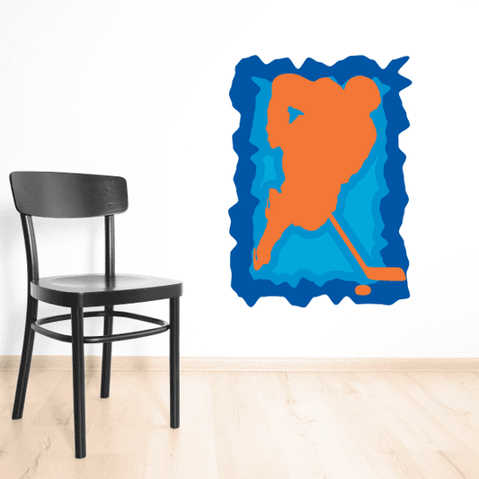 Image of Hockey Player Wall Decal - Vinyl Sticker - Car Sticker - Die Cut Sticker - CDSCOLOR055