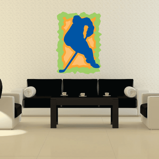 Image of Hockey Player Wall Decal - Vinyl Sticker - Car Sticker - Die Cut Sticker - CDSCOLOR056