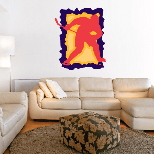Image of Hockey Player Wall Decal - Vinyl Sticker - Car Sticker - Die Cut Sticker - CDSCOLOR057