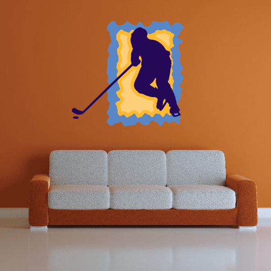 Image of Hockey Player Wall Decal - Vinyl Sticker - Car Sticker - Die Cut Sticker - CDSCOLOR058