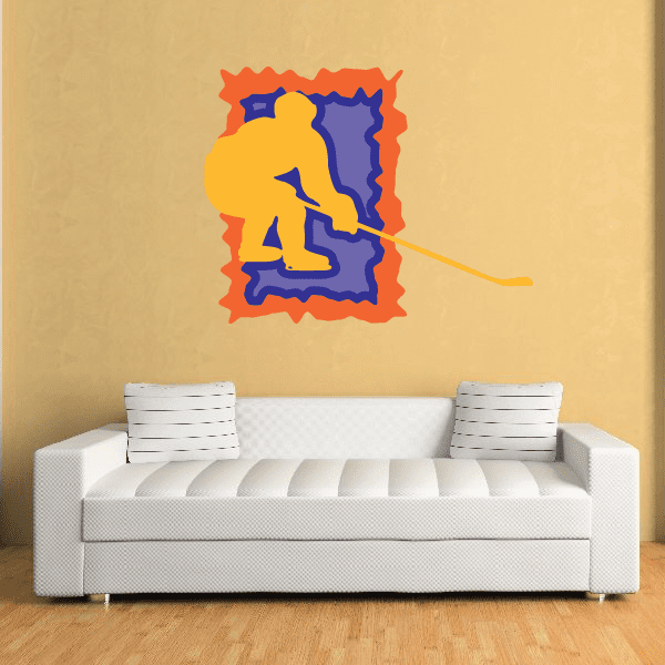 Image of Hockey Player Wall Decal - Vinyl Sticker - Car Sticker - Die Cut Sticker - CDSCOLOR059