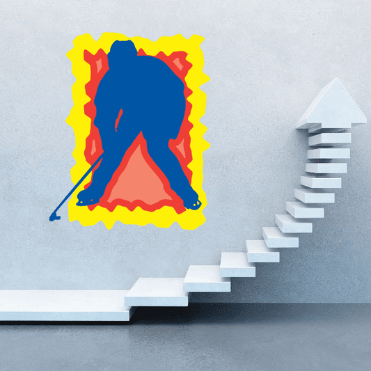 Image of Hockey Player Wall Decal - Vinyl Sticker - Car Sticker - Die Cut Sticker - CDSCOLOR061
