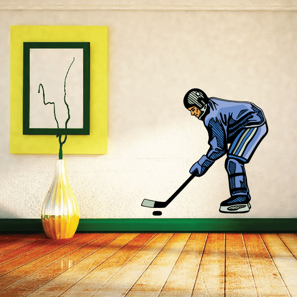 Image of Hockey Player Wall Decal - Vinyl Sticker - Car Sticker - Die Cut Sticker - CDSCOLOR075