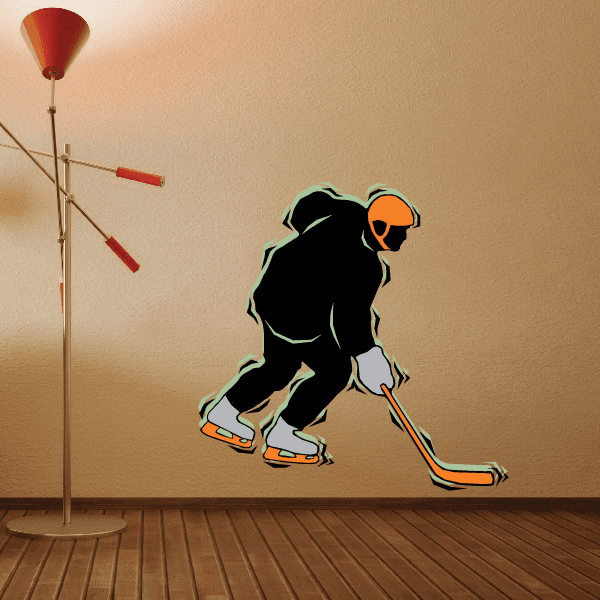 Image of Hockey Player Wall Decal - Vinyl Sticker - Car Sticker - Die Cut Sticker - CDSCOLOR077