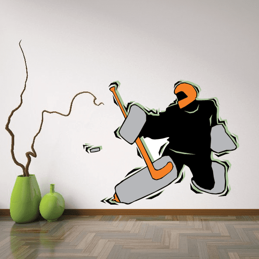 Image of Hockey Player Wall Decal - Vinyl Sticker - Car Sticker - Die Cut Sticker - CDSCOLOR081