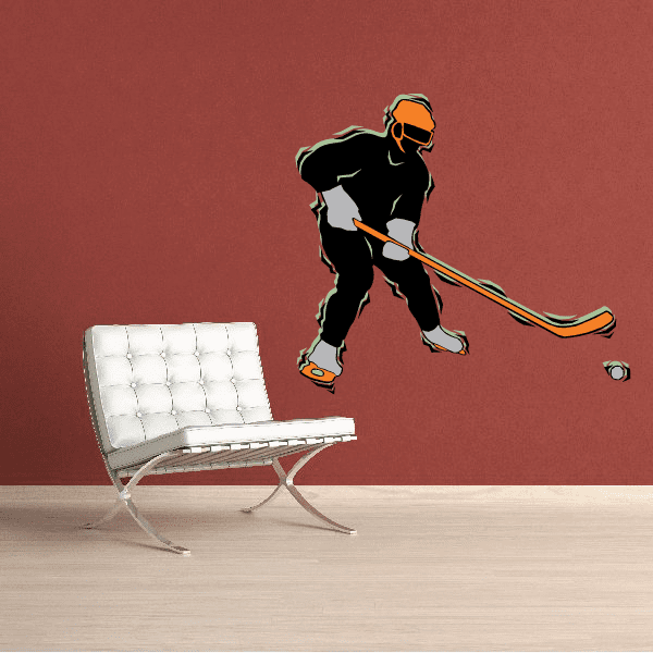 Image of Hockey Player Wall Decal - Vinyl Sticker - Car Sticker - Die Cut Sticker - CDSCOLOR084