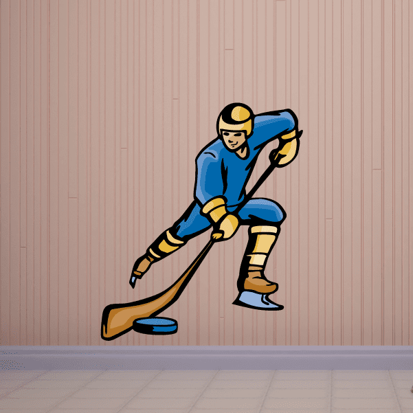 Image of Hockey Player Wall Decal - Vinyl Sticker - Car Sticker - Die Cut Sticker - CDSCOLOR091