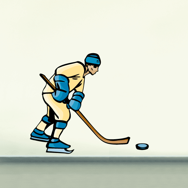 Image of Hockey Player Wall Decal - Vinyl Sticker - Car Sticker - Die Cut Sticker - CDSCOLOR094
