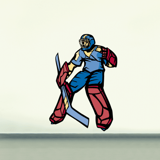 Image of Hockey Player Wall Decal - Vinyl Sticker - Car Sticker - Die Cut Sticker - CDSCOLOR096