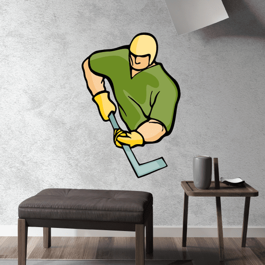 Image of Hockey Player Wall Decal - Vinyl Sticker - Car Sticker - Die Cut Sticker - CDSCOLOR117