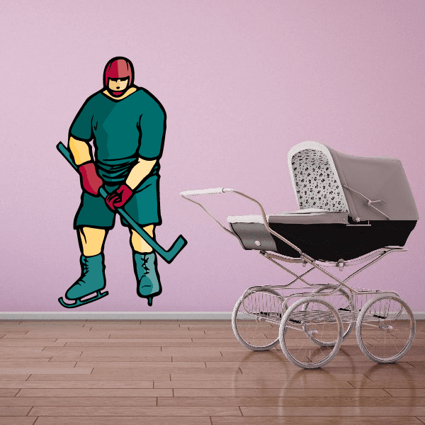 Image of Hockey Player Wall Decal - Vinyl Sticker - Car Sticker - Die Cut Sticker - CDSCOLOR119