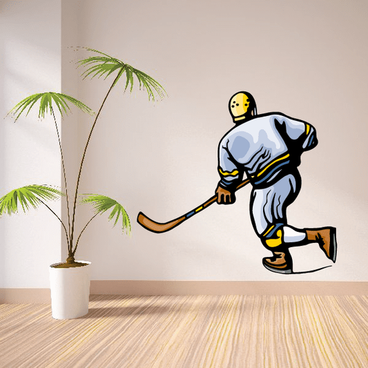 Image of Hockey Player Wall Decal - Vinyl Sticker - Car Sticker - Die Cut Sticker - CDSCOLOR128