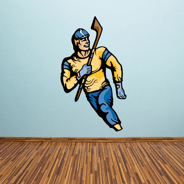 Image of Hockey Player Wall Decal - Vinyl Sticker - Car Sticker - Die Cut Sticker - CDSCOLOR131