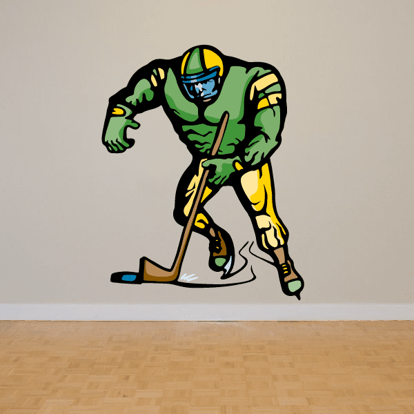 Image of Hockey Player Wall Decal - Vinyl Sticker - Car Sticker - Die Cut Sticker - CDSCOLOR132
