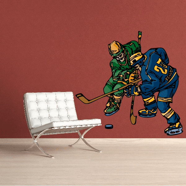 Image of Hockey Player Wall Decal - Vinyl Sticker - Car Sticker - Die Cut Sticker - CDSCOLOR143