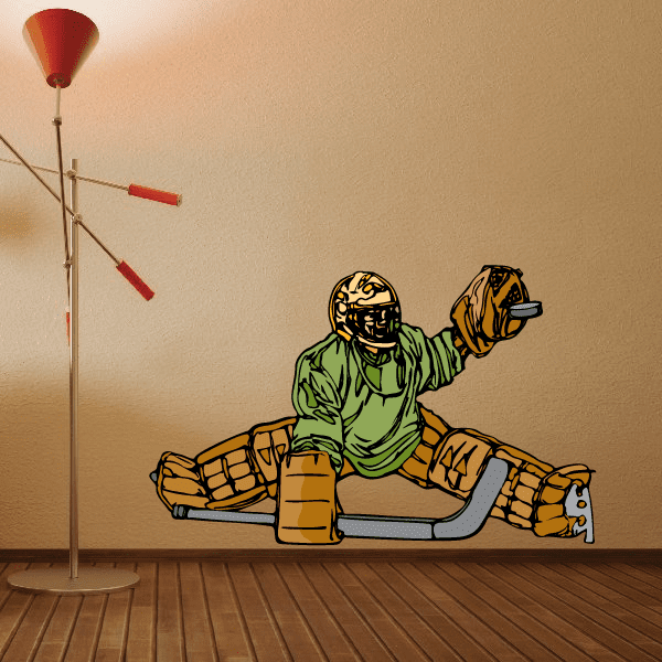 Image of Hockey Player Wall Decal - Vinyl Sticker - Car Sticker - Die Cut Sticker - CDSCOLOR152