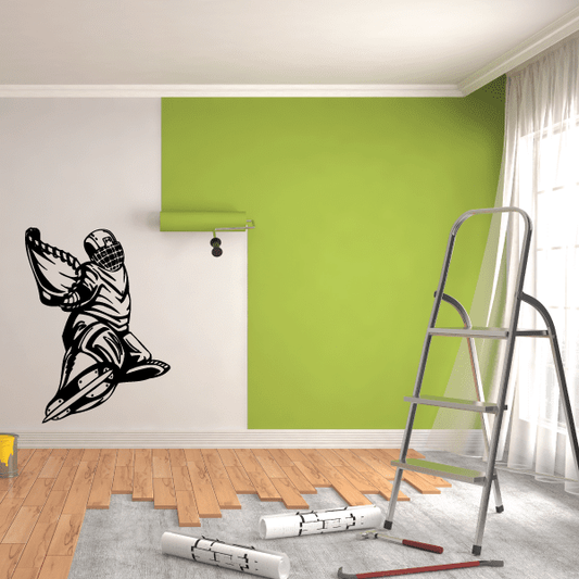 Image of Hockey Player Wall Decal - Vinyl Sticker - Car Sticker - Die Cut Sticker - CDSCOLOR201