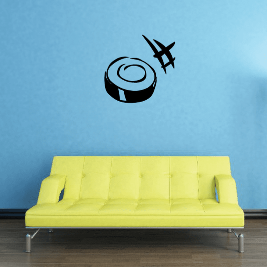 Image of Hockey Puck Sports Vinyl Wall Decal Sticker Mural Quotes Words HOCKEYPCKV