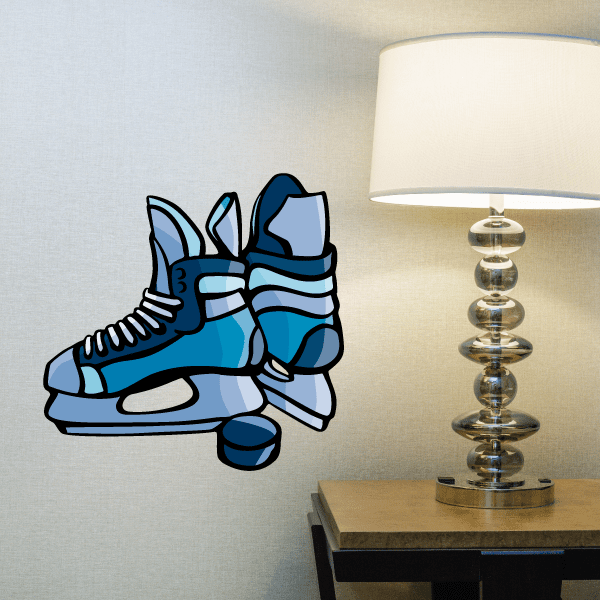 Image of Hockey Skates Player Wall Decal - Vinyl Sticker - Car Sticker - Die Cut Sticker - CDSCOLOR105