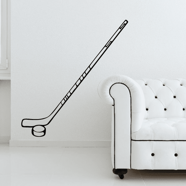 Image of Hockey Stick and Puck Decal