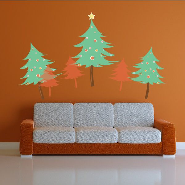 Image of Holiday Christmas Tree Forest Printed Decal