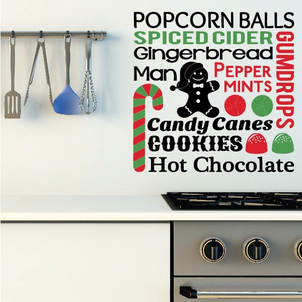 Image of Holiday Treats Typography Printed Decal