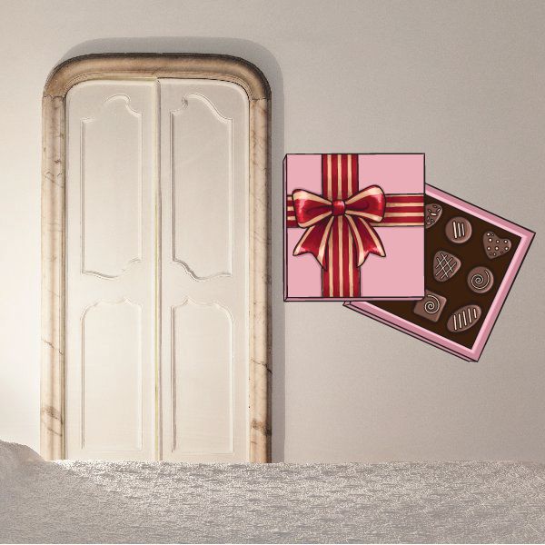 Image of Holiday Valentines Day Box of Chocolates Sticker