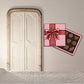 Valentine gift and chocolate-themed stickers with bow and striped wrapper