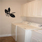 Black holly branch with berries wall decal