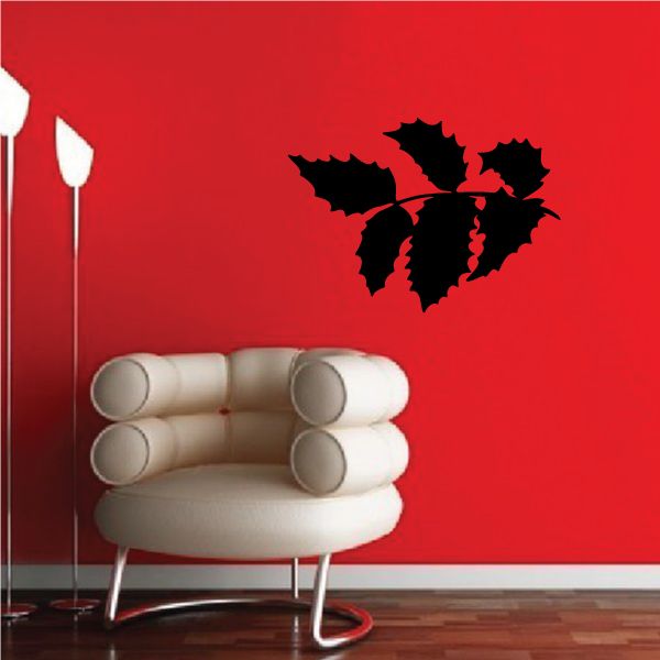 Image of Holly Leaves Silhouette Decal