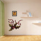 Holly leaves and red ribbon printed die-cut wall decal with berries